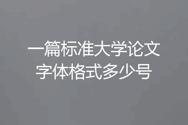 一篇标准大学论文字体格式多少号