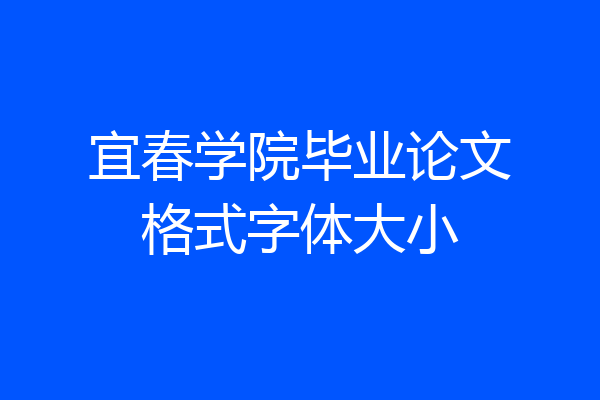 宜春学院毕业论文格式字体大小