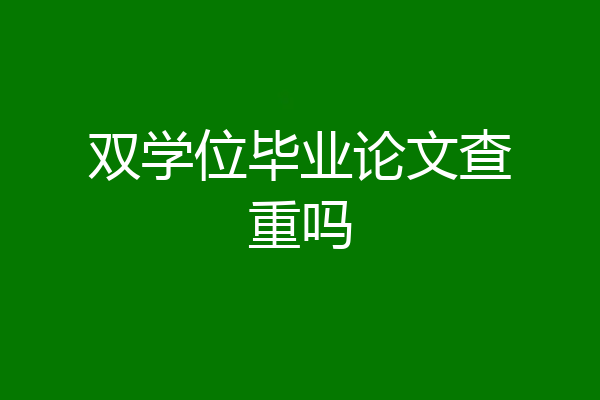 双学位毕业论文查重吗