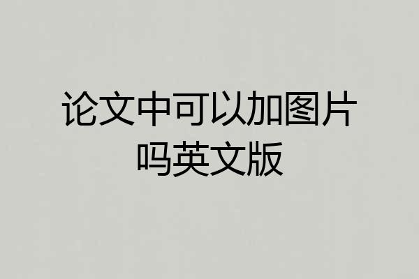 论文中可以加图片吗英文版