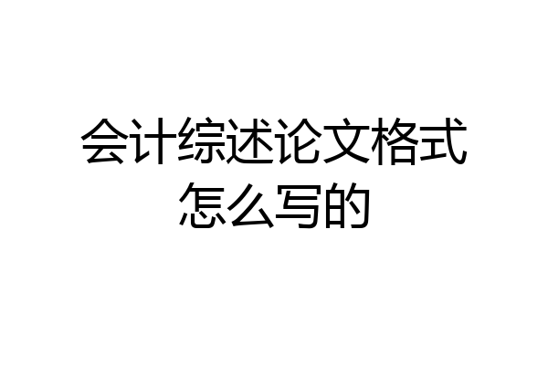 会计综述论文格式怎么写的
