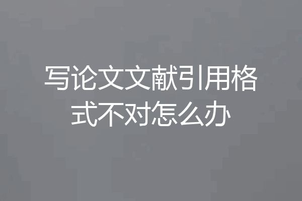 写论文文献引用格式不对怎么办