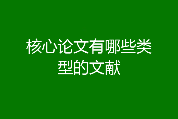 核心论文有哪些类型的文献