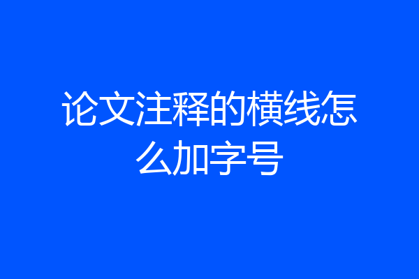 论文注释的横线怎么加字号