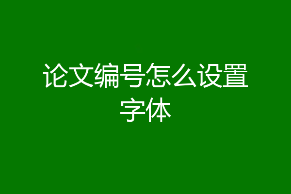 论文编号怎么设置字体