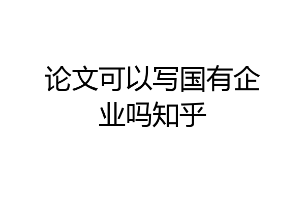 论文可以写国有企业吗知乎