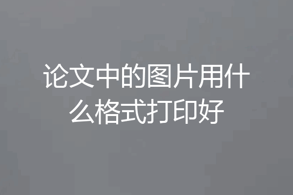 论文中的图片用什么格式打印好