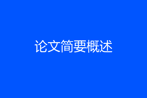 论文简要概述