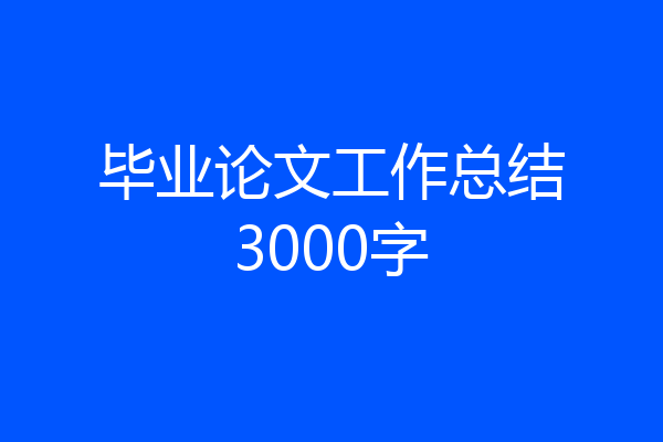 毕业论文工作总结3000字