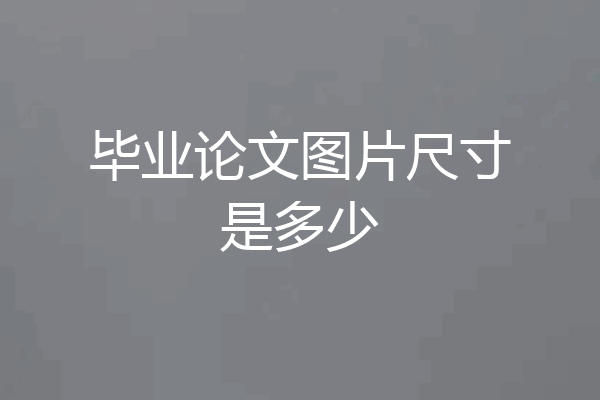 毕业论文图片尺寸是多少