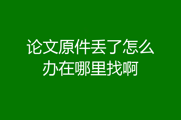 论文原件丢了怎么办在哪里找啊