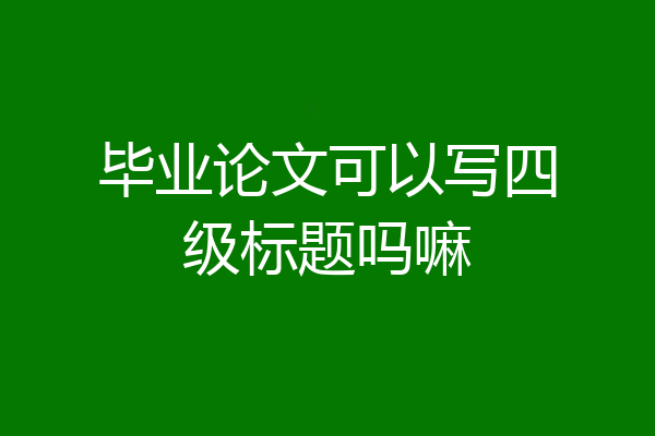 毕业论文可以写四级标题吗嘛