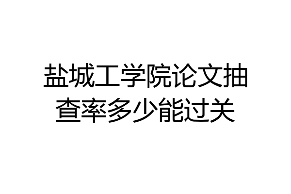 盐城工学院论文抽查率多少能过关