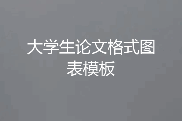 大学生论文格式图表模板