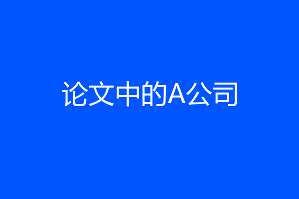 论文中的A公司