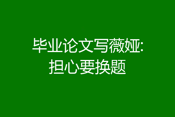 毕业论文写薇娅:担心要换题