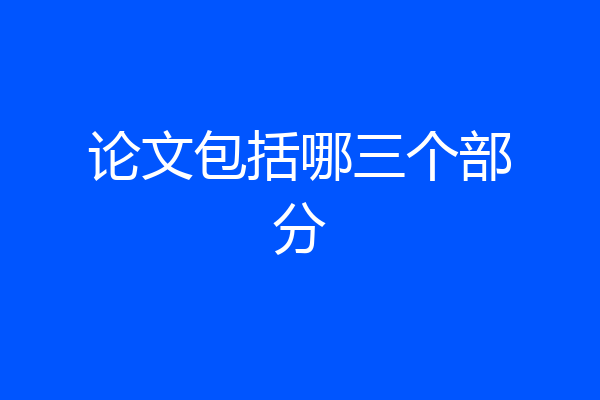 论文包括哪三个部分