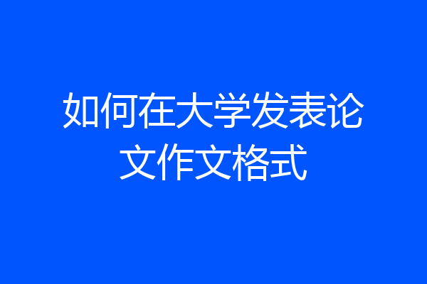如何在大学发表论文作文格式