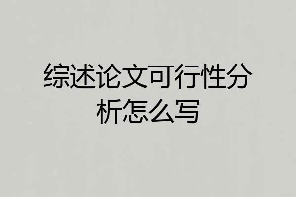 综述论文可行性分析怎么写