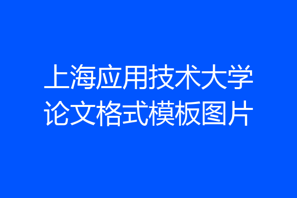 上海应用技术大学论文格式模板图片