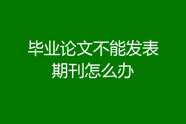 毕业论文不能发表期刊怎么办