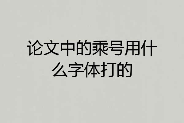 论文中的乘号用什么字体打的