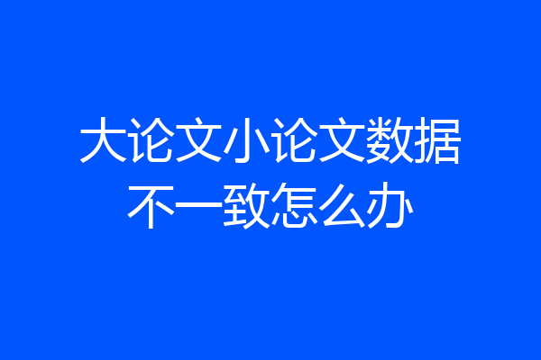 大论文小论文数据不一致怎么办