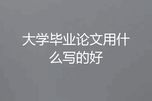 大学毕业论文用什么写的好