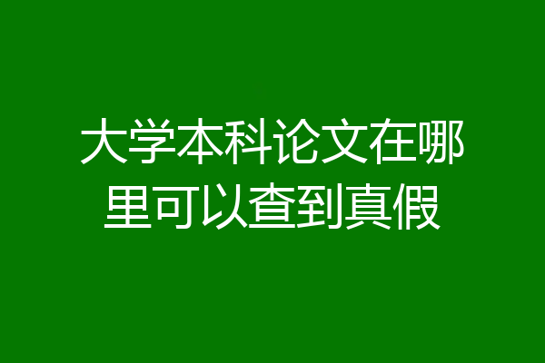 大学本科论文在哪里可以查到真假