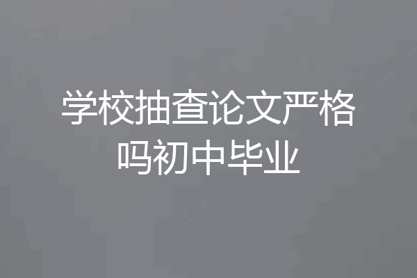 学校抽查论文严格吗初中毕业