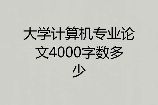 大学计算机专业论文4000字数多少