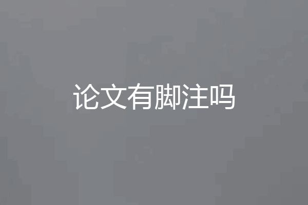 论文有脚注吗