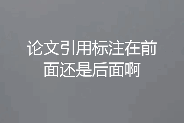 论文引用标注在前面还是后面啊