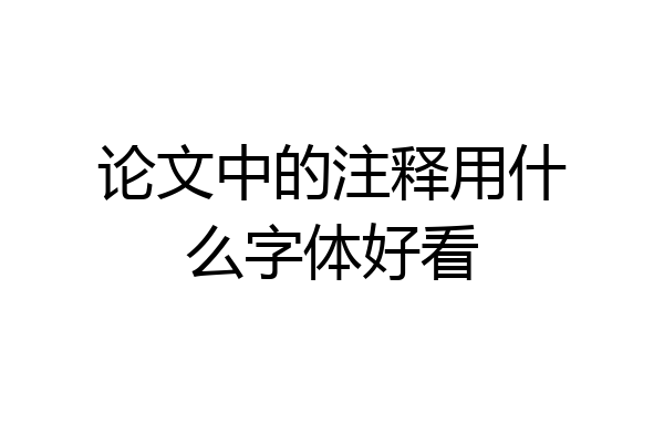 论文中的注释用什么字体好看