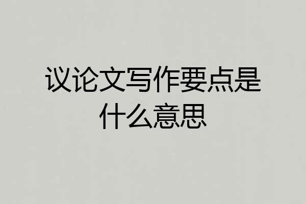 议论文写作要点是什么意思