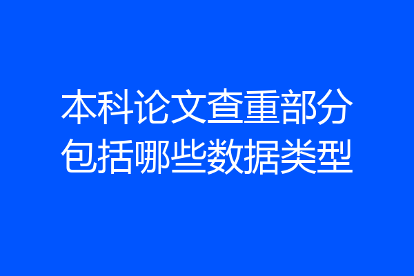 本科论文查重部分包括哪些数据类型