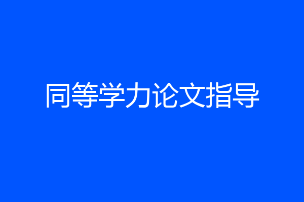 同等学力论文指导