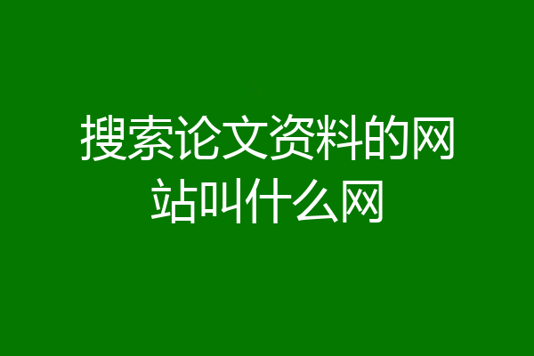 搜索论文资料的网站叫什么网