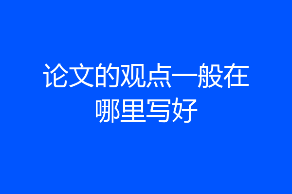 论文的观点一般在哪里写好