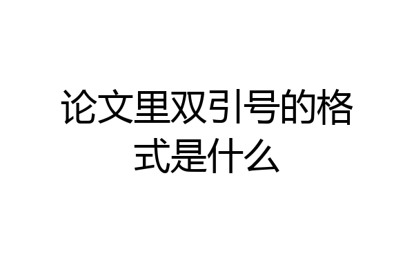 论文里双引号的格式是什么