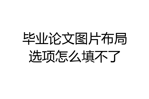 毕业论文图片布局选项怎么填不了