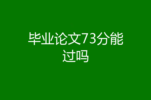 毕业论文73分能过吗