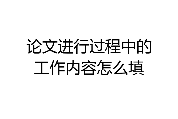 论文进行过程中的工作内容怎么填