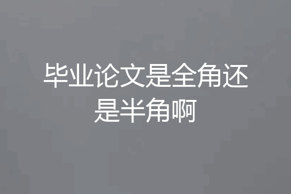 毕业论文是全角还是半角啊