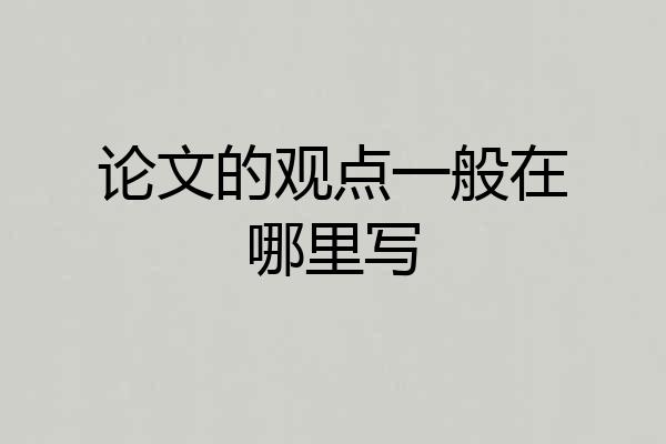 论文的观点一般在哪里写