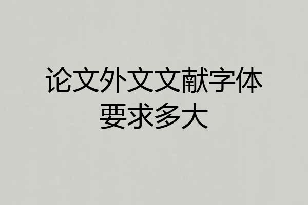 论文外文文献字体要求多大