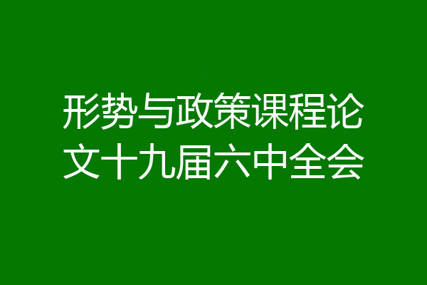 形势与政策课程论文十九届六中全会