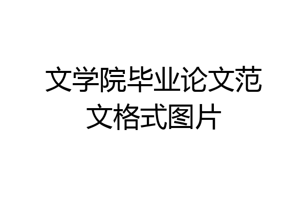 文学院毕业论文范文格式图片