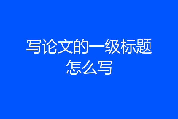 写论文的一级标题怎么写