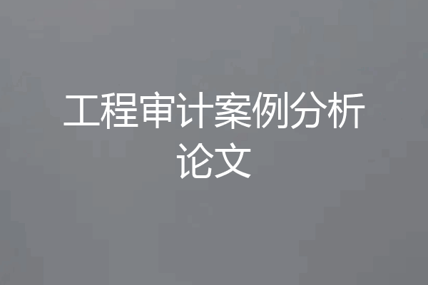 工程审计案例分析论文